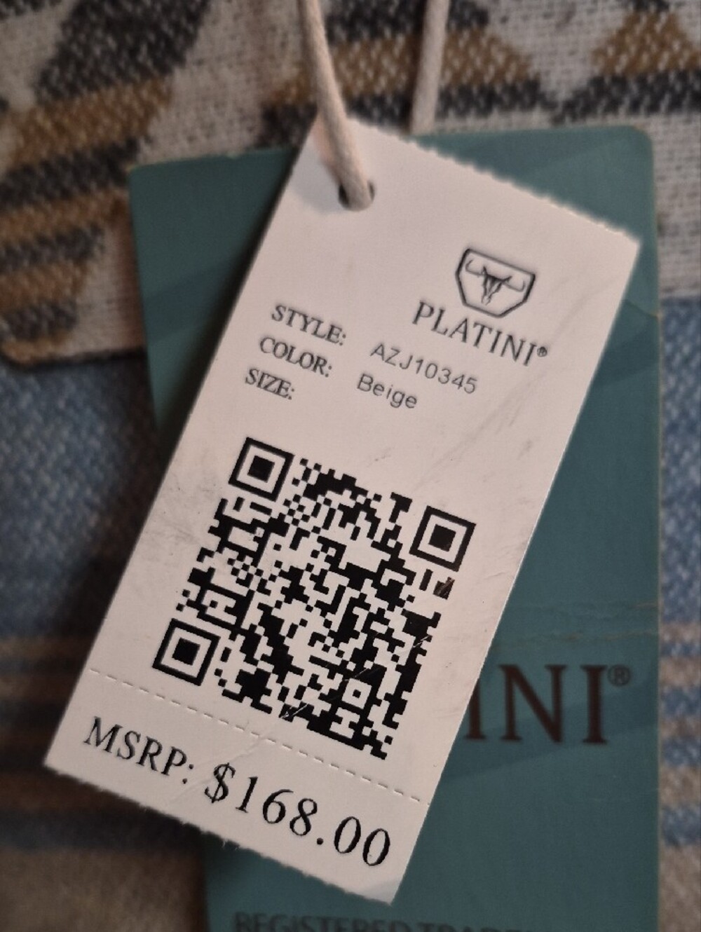 PLATINI Aztec Print Sherpa-Lined Jacket in Blue & Tan Xl - Picture 5 of 5